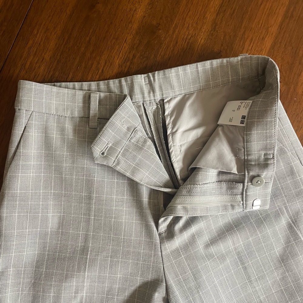 Uniqlo Gray Plaid Dress Pants